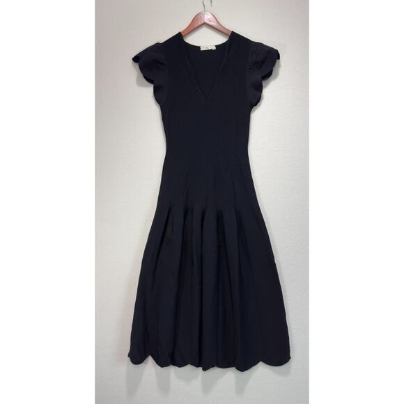 ULLA JOHNSON Yvette V Neck Short Sleeve A Line Midi Dress Size M Orig Price $750 - Picture 5 of 10